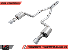 AWE Tuning - AWE Tuning 2017+ Dodge Charger 5.7L Touring Edition Exhaust - Non-Resonated - Chrome Silver Tips - Demon Performance
