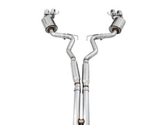 AWE Tuning - AWE Tuning 2018+ Ford Mustang GT (S550) Cat-back Exhaust - Touring Edition (Quad Chrome Silver Tips) - Demon Performance