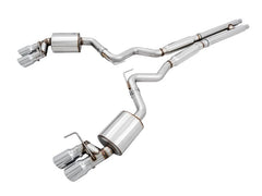 AWE Tuning - AWE Tuning 2018+ Ford Mustang GT (S550) Cat-back Exhaust - Touring Edition (Quad Chrome Silver Tips) - Demon Performance