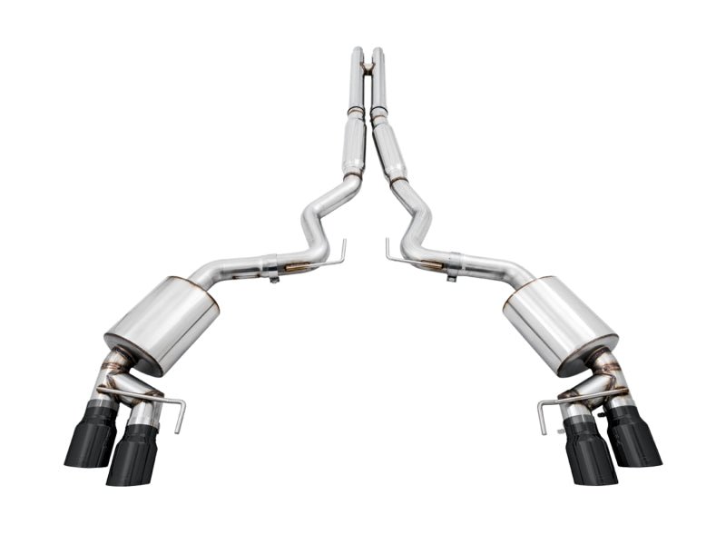 AWE Tuning - AWE Tuning 2018+ Ford Mustang GT (S550) Cat-back Exhaust - Touring Edition (Quad Diamond Black Tips) - Demon Performance