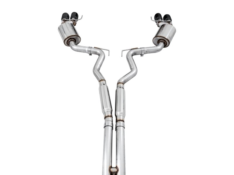 AWE Tuning - AWE Tuning 2018+ Ford Mustang GT (S550) Cat-back Exhaust - Touring Edition (Quad Diamond Black Tips) - Demon Performance