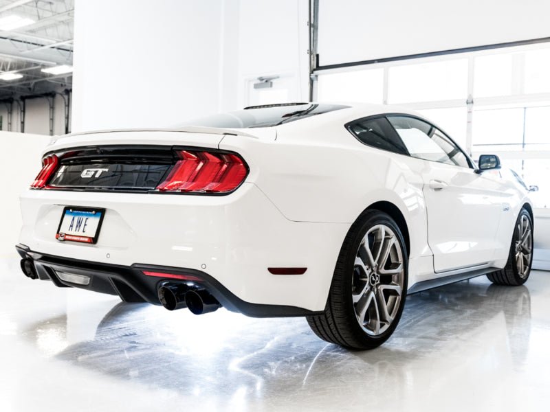 AWE Tuning - AWE Tuning 2018+ Ford Mustang GT (S550) Cat-back Exhaust - Track Edition (Quad Diamond Black Tips) - Demon Performance