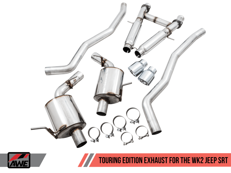 AWE Tuning - AWE Tuning 2020 Jeep Grand Cherokee SRT Touring Edition Exhaust - Chrome Silver Tips - Demon Performance