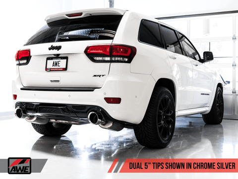 AWE Tuning - AWE Tuning 2020 Jeep Grand Cherokee SRT Track Edition Exhaust - Chrome Silver Tips - Demon Performance