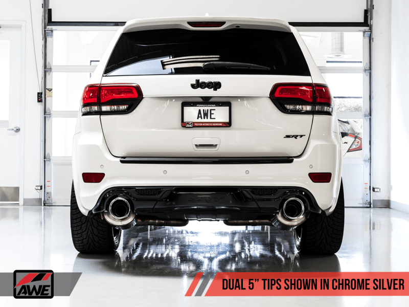 AWE Tuning - AWE Tuning 2020 Jeep Grand Cherokee SRT Track Edition Exhaust - Chrome Silver Tips - Demon Performance