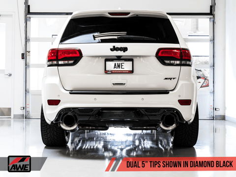 AWE Tuning - AWE Tuning 2020 Jeep Grand Cherokee SRT Track Edition Exhaust - Diamond Black Tips - Demon Performance