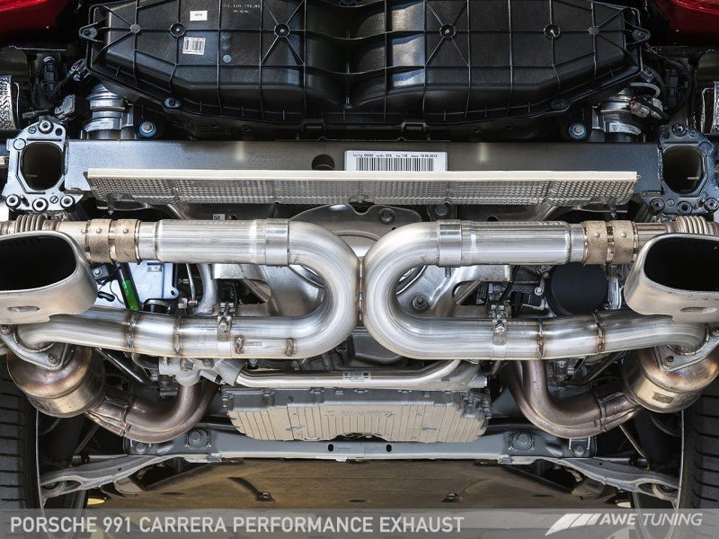 AWE Tuning - AWE Tuning 991 Carrera Performance Exhaust - Chrome Silver Tips - Demon Performance