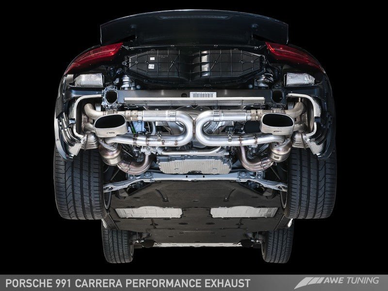 AWE Tuning - AWE Tuning 991 Carrera Performance Exhaust - Chrome Silver Tips - Demon Performance