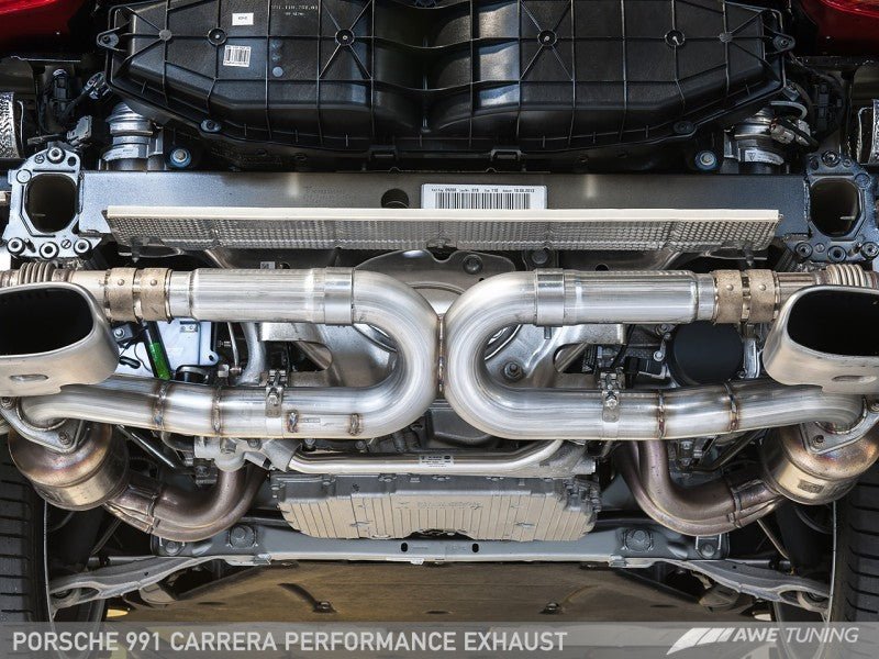 AWE Tuning - AWE Tuning 991 Carrera Performance Exhaust - Use Stock Tips - Demon Performance