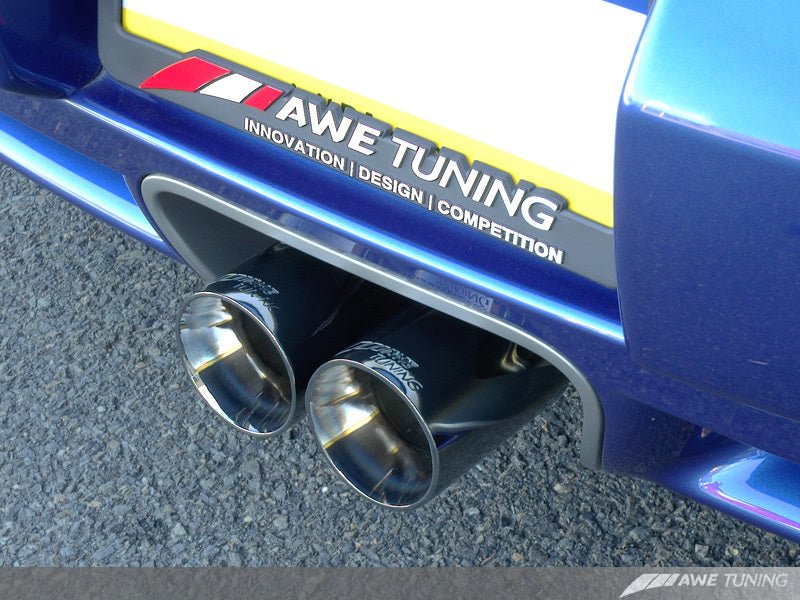 AWE Tuning - AWE Tuning Optional Porsche 987 Cayman/S Boxster/S Muffler Tip Set - Diamond Black - Demon Performance