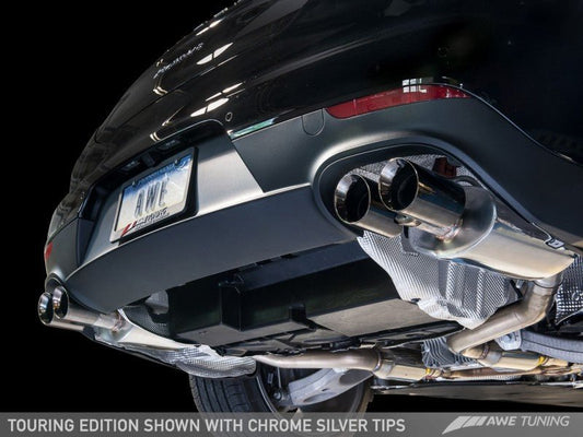 AWE Tuning - AWE Tuning Panamera 2/4 Touring Edition Exhaust (2011-2013) - w/Chrome Silver Tips - Demon Performance