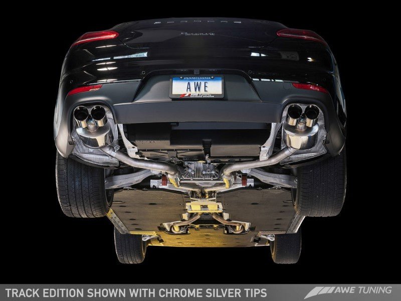 AWE Tuning - AWE Tuning Panamera 2/4 Track Edition Exhaust (2014+) - w/Chrome Silver Tips - Demon Performance