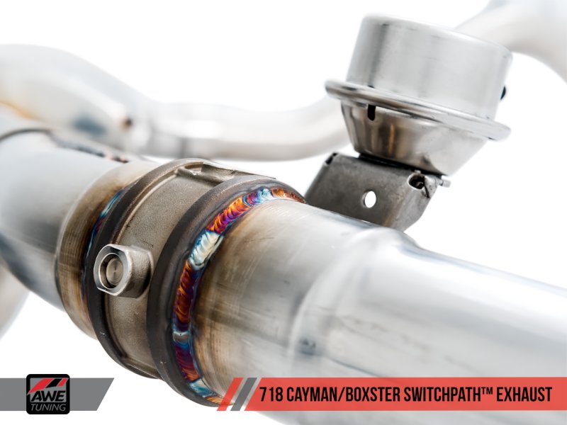 AWE Tuning - AWE Tuning Porsche 718 Boxster / Cayman SwitchPath Exhaust (PSE Only) - Chrome Silver Tips - Demon Performance