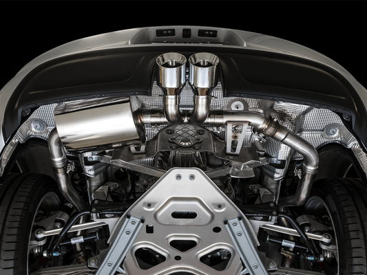 AWE Tuning - AWE Tuning Porsche 718 Boxster / Cayman SwitchPath Exhaust (PSE Only) - Chrome Silver Tips - Demon Performance