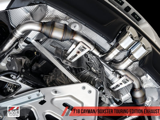 AWE Tuning - AWE Tuning Porsche 718 Boxster / Cayman Touring Edition Exhaust - Chrome Silver Tips - Demon Performance