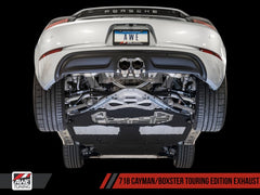 AWE Tuning - AWE Tuning Porsche 718 Boxster / Cayman Touring Edition Exhaust - Chrome Silver Tips - Demon Performance