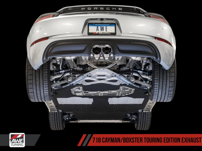 AWE Tuning - AWE Tuning Porsche 718 Boxster / Cayman Touring Edition Exhaust - Diamond Black Tips - Demon Performance