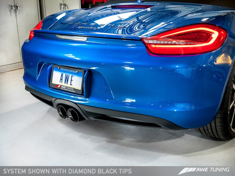 AWE Tuning - AWE Tuning Porsche 981 Performance Exhaust System - w/Diamond Black Tips - Demon Performance