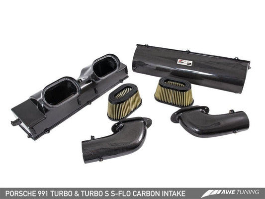 AWE Tuning - AWE Tuning Porsche 991 (991.2) Turbo and Turbo S S-FLO Carbon Intake - Demon Performance