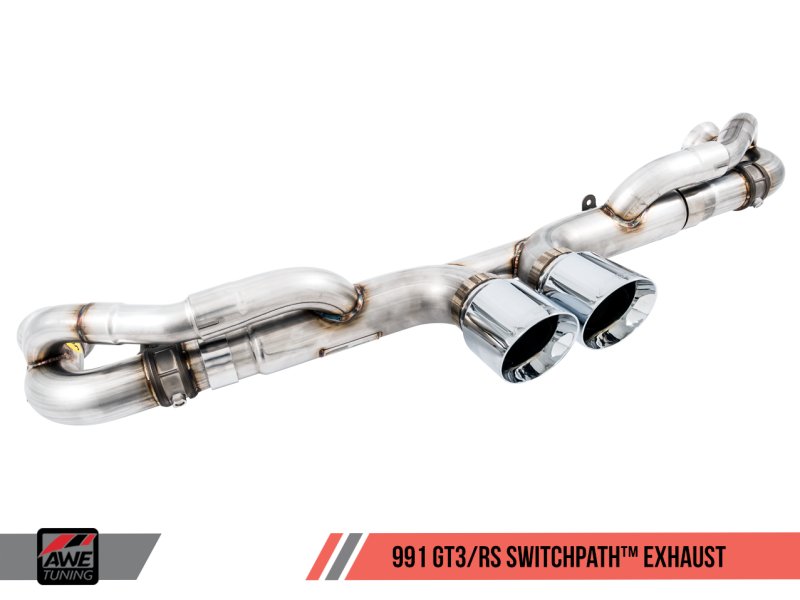 AWE Tuning - AWE Tuning Porsche 991 GT3 / RS SwitchPath Exhaust - Chrome Silver Tips - Demon Performance