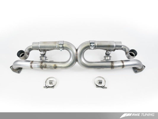 AWE Tuning - AWE Tuning Porsche 991 SwitchPath Exhaust for Non-PSE Cars Diamond Black Tips - Demon Performance