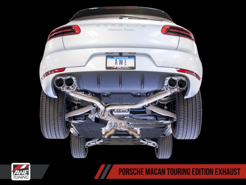 AWE Tuning - AWE Tuning Porsche Macan Touring Edition Exhaust System - Chrome Silver 102mm Tips - Demon Performance