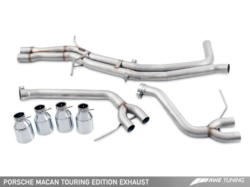 AWE Tuning - AWE Tuning Porsche Macan Touring Edition Exhaust System - Diamond Black 102mm Tips - Demon Performance