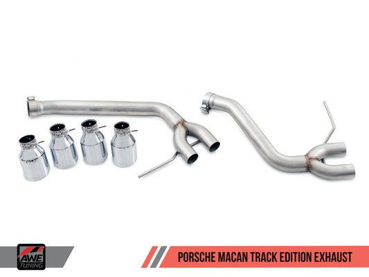 AWE Tuning - AWE Tuning Porsche Macan Track Edition Exhaust System - Chrome Silver 102mm Tips - Demon Performance