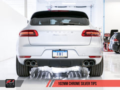 AWE Tuning - AWE Tuning Porsche Macan Track Edition Exhaust System - Chrome Silver 102mm Tips - Demon Performance