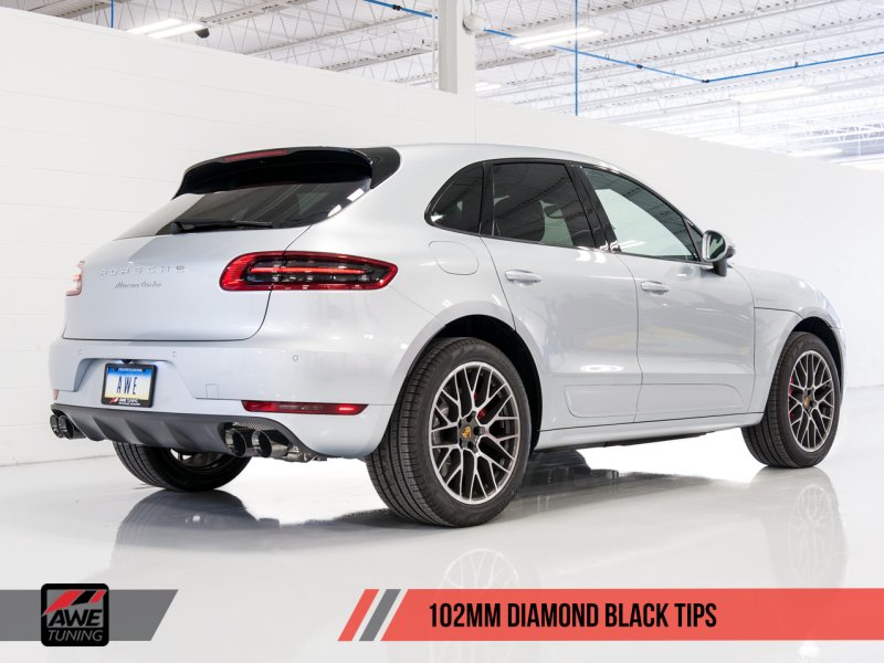 AWE Tuning - AWE Tuning Porsche Macan Track Edition Exhaust System - Diamond Black 102mm Tips - Demon Performance