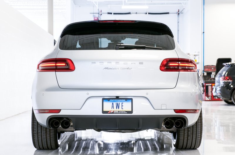 AWE Tuning - AWE Tuning Porsche Macan Track Edition Exhaust System - Diamond Black 102mm Tips - Demon Performance