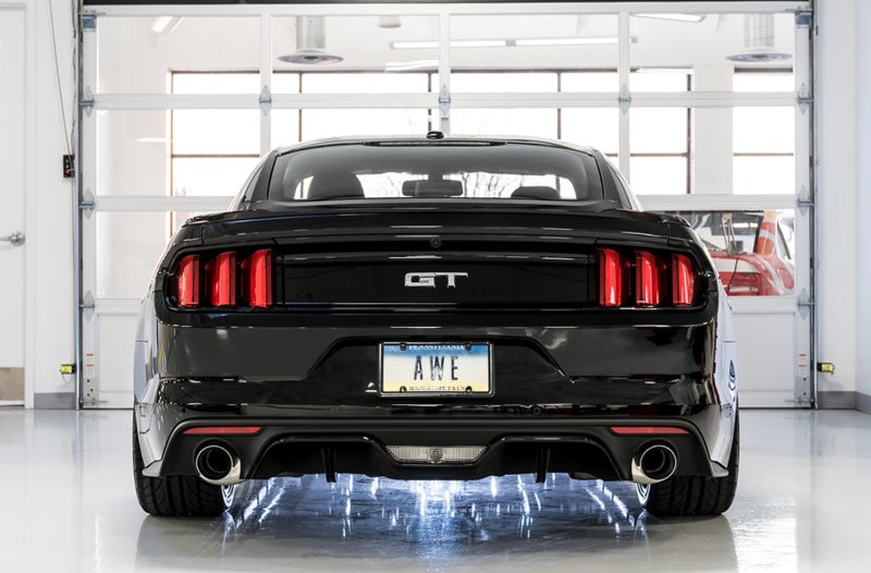 AWE Tuning - AWE Tuning S550 Mustang GT Cat-back Exhaust - Track Edition (Chrome Silver Tips) - Demon Performance