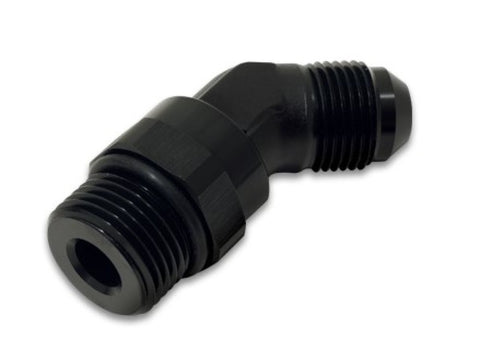 Vibrant -8AN Male to Male -8AN Straight Cut 45 Degree Adapter Fitting - Anodized Black