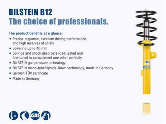 Bilstein - Bilstein B12 2011-2017 Porsche Cayenne V6 / V8 Front and Rear Suspension Kit - Demon Performance