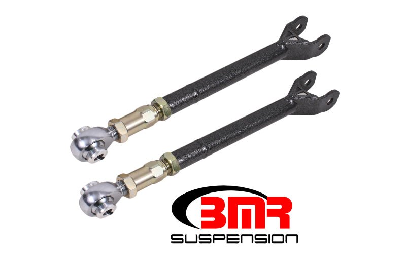 BMR Suspension - BMR 08-17 Challenger Lower Trailing Arms w/ On-Car Adj. Rod Ends - Black Hammertone - Demon Performance