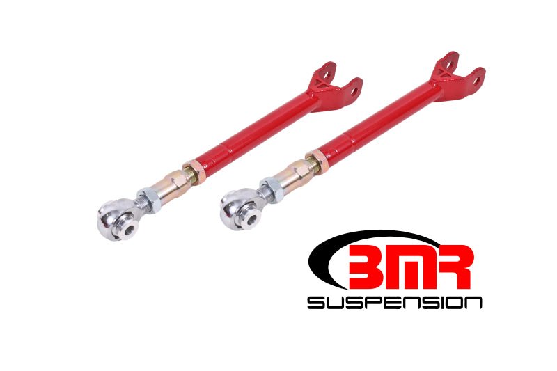 BMR Suspension - BMR 08-17 Challenger Lower Trailing Arms w/ On-Car Adj. Rod Ends - Red - Demon Performance