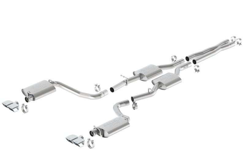 Borla - Borla 15-16 Dodge Challenger R/T 5.7L Dual Rectangle Angle Cut Dual Split Rear Exit ATAK Exhaust - Demon Performance
