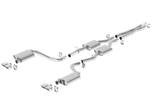 Borla - Borla 15-16 Dodge Challenger R/T 5.7L Dual Rectangle Angle Cut Dual Split Rear Exit ATAK Exhaust - Demon Performance