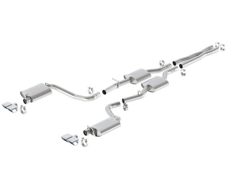 Borla - Borla 15-16 Dodge Challenger R/T 5.7L Dual Rectangle Angle Cut Dual Split Rear Exit ATAK Exhaust - Demon Performance