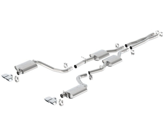 Borla - Borla 15-16 Dodge Challenger R/T 5.7L Dual Rectangle Angle Cut Dual Split Rear Exit ATAK Exhaust - Demon Performance