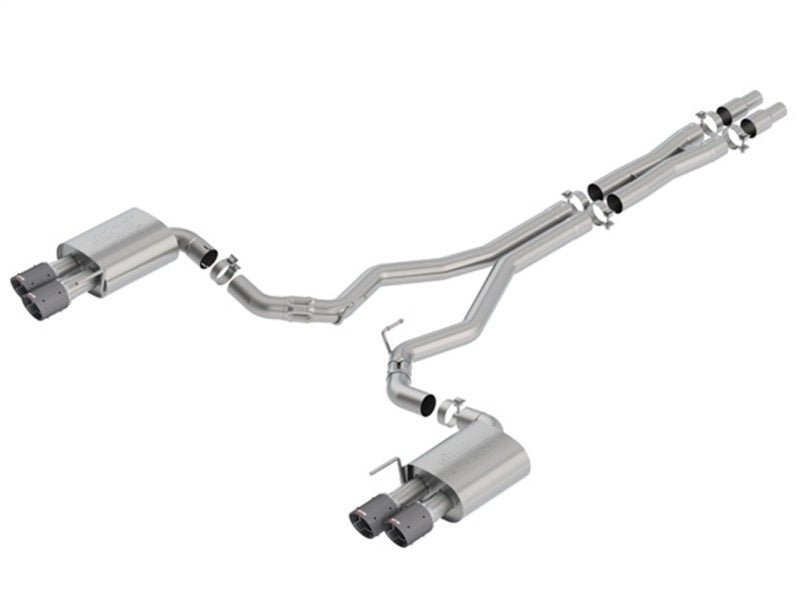 Borla - Borla 2018 Ford Mustang GT 5.0L AT/MT (w/o Valves) ATAK 3in Cat-Back Exhaust w/Carbon Fiber Tips - Demon Performance
