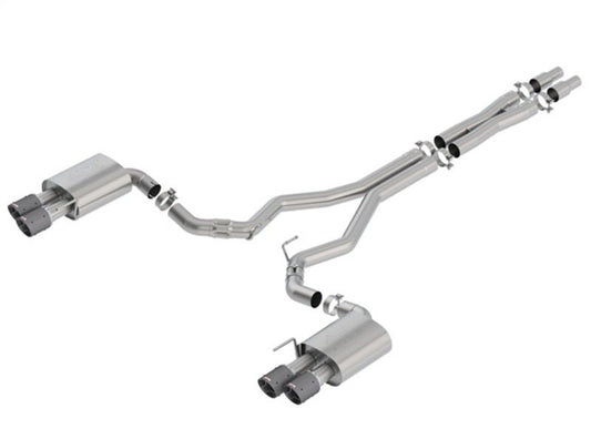 Borla - Borla 2018 Ford Mustang GT 5.0L AT/MT (w/o Valves) ATAK 3in Cat-Back Exhaust w/Carbon Fiber Tips - Demon Performance
