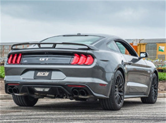 Borla - Borla 2018 Ford Mustang GT (A/T / M/T) 3in ATAK Catback Exhaust w/o Valves w/ Black Chrome Tips - Demon Performance