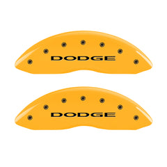 MGP 4 Caliper Covers Engraved Front & Rear Dodge Yellow Finish Black Char 2008 Dodge Durango