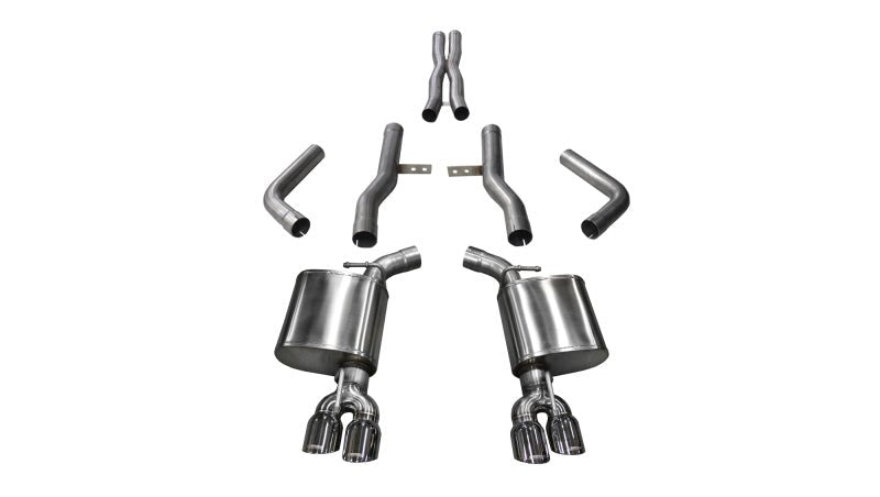 CORSA Performance - Corsa 15-17 Dodge Challenger Hellcat Dual Rear Exit Extreme Exhaust w/ 3.5in Polished Tips - Demon Performance