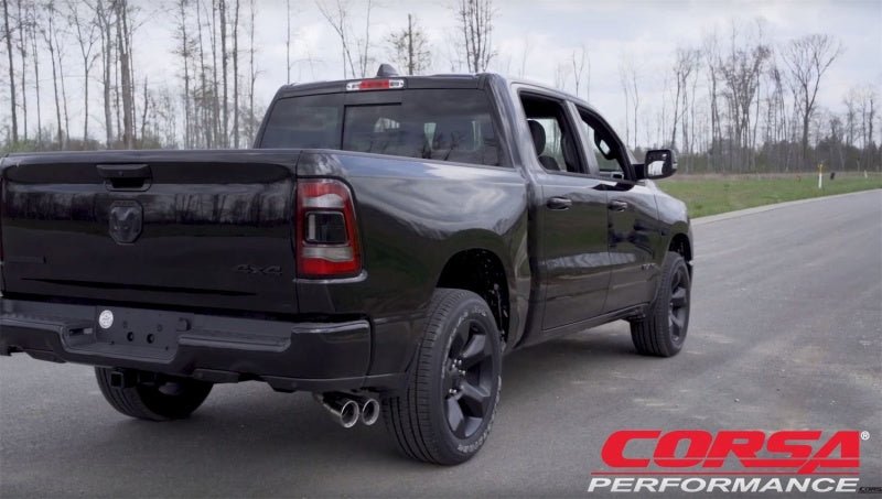 CORSA Performance - Corsa 2019 Ram 1500 5.7L Crew Cab w/57in or 76in Bed Cat-Back Single Side Exit 4in Polished Dual Tip - Demon Performance