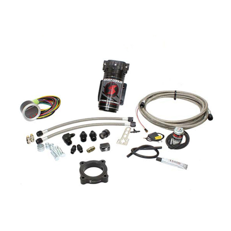 Snow Performance 15-17 Mustang EcB Stg 2 Bst Cooler Water Injection Kit (SS Brded Line/4AN) w/o Tank
