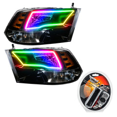 Oracle 09-17 RAM 1500 TRX/SLT Quad Pre-Assembled Headlights - Black Housing - ColorSHIFT
