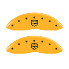 MGP 4 Caliper Covers Engraved Front Viper Rear Snake Yellow Finish Black Char 2002 Dodge Viper