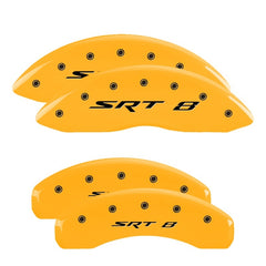 MGP 4 Caliper Covers Engraved Front & Rear SRT8 Yellow finish black ch